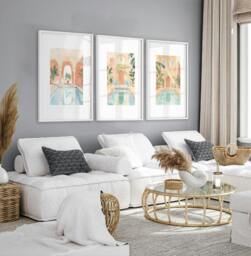 Rackhams Large Wall Pictures For Living Room - Set of 3 Beach Decor Wall art Prints - 16 x 22 inches / 40.65 cm x 56 cm - Polyester Canvas 260 gsm - Canvas wrapped - thumbnail 5