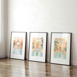 Rackhams Large Wall Pictures For Living Room - Set of 3 Beach Decor Wall art Prints - 16 x 22 inches / 40.65 cm x 56 cm - Polyester Canvas 260 gsm - Canvas wrapped - thumbnail 4