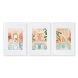 Rackhams Large Wall Pictures For Living Room - Set of 3 Beach Decor Wall art Prints - 16 x 22 inches / 40.65 cm x 56 cm - Polyester Canvas 260 gsm - Canvas wrapped