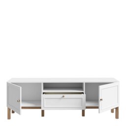 Rackhams Wensley 2 Door 1 Drawer TV Unit in Light Grey and Oak inc LED Lighting - 1 - thumbnail 4