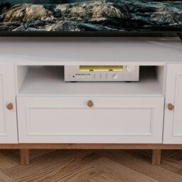 Rackhams Wensley 2 Door 1 Drawer TV Unit in Light Grey and Oak inc LED Lighting - 1 - thumbnail 6