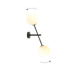 Rackhams LINEAR Wall lamp 2 x E14 Black with White Shade - thumbnail 4