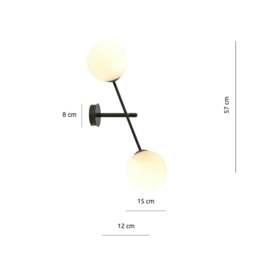 Rackhams LINEAR Wall lamp 2 x E14 Black with White Shade - thumbnail 6