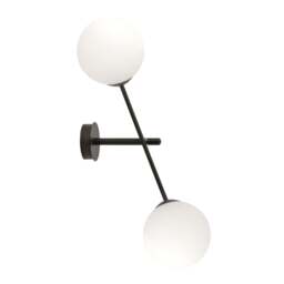 Rackhams LINEAR Wall lamp 2 x E14 Black with White Shade