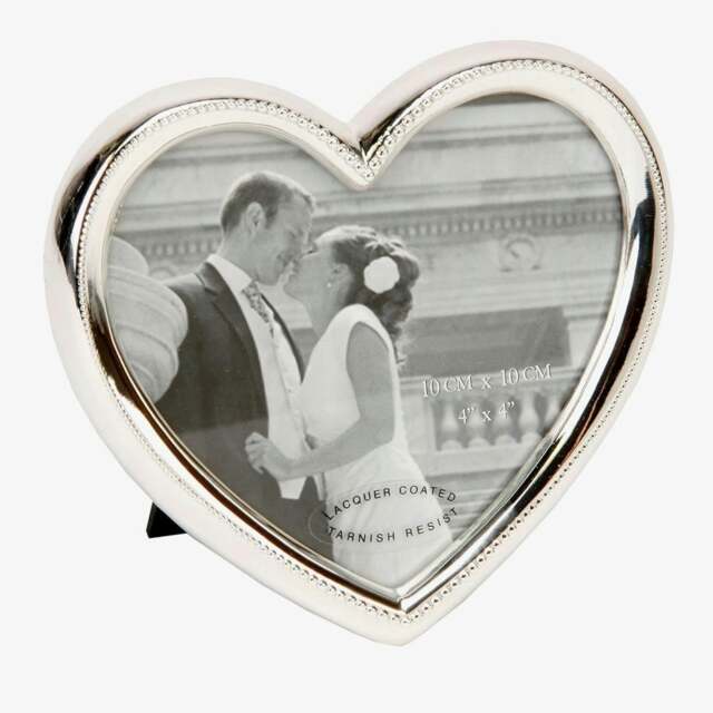 Rackhams Celebrations Silverplated Heart 4x4 Inch Photo Frame FS990 - image 1