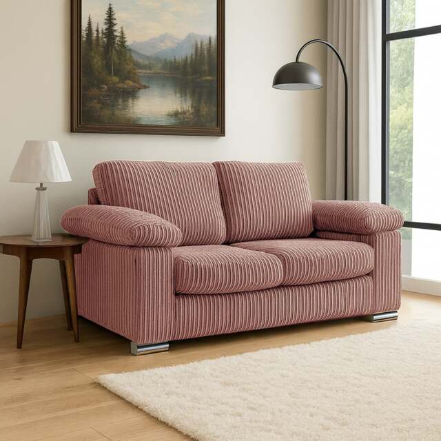 Rackhams Delta Full Jumbo Cord 2 Seater Sofa - Pink - image 1