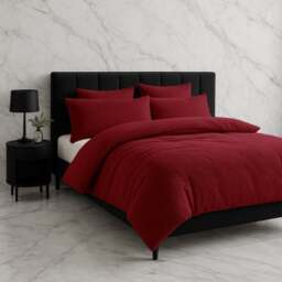 Rackhams Teddy Bear Fleece Duvet Cover & Pillow Case Set - King - Red - thumbnail 1