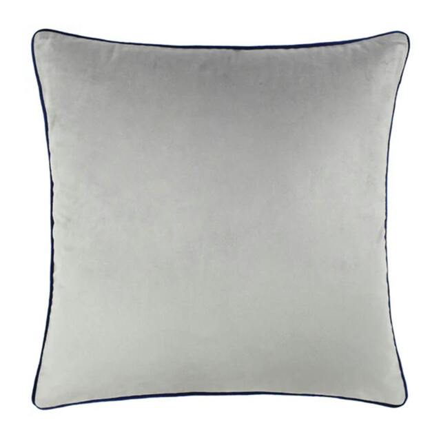 Rackhams Meridian Velvet Cushion Cover - Silver/Navy - 45cm x 45cm - Silver/Navy - 100% Polyester - image 1