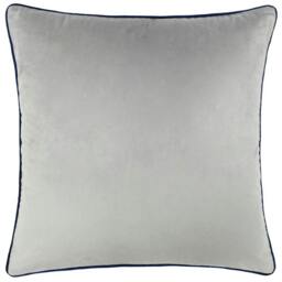 Rackhams Meridian Velvet Cushion Cover - Silver/Navy - 45cm x 45cm - Silver/Navy - 100% Polyester - thumbnail 2