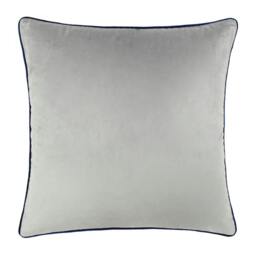 Rackhams Meridian Velvet Cushion Cover - Silver/Navy - 45cm x 45cm - Silver/Navy - 100% Polyester