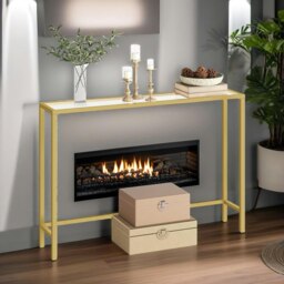Rackhams Gold Metal Hallway Console Table - thumbnail 4