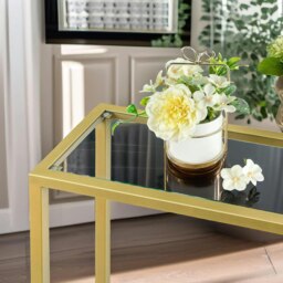 Rackhams Gold Metal Hallway Console Table - thumbnail 5