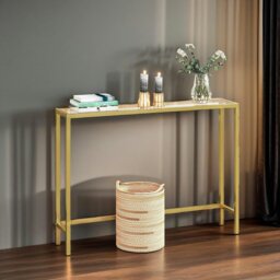Rackhams Gold Metal Hallway Console Table - thumbnail 2