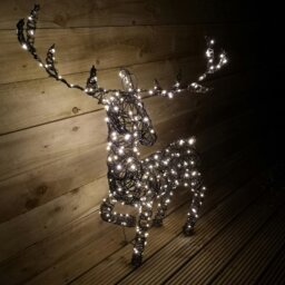 Rackhams 99cm LED Indoor Outdoor Wicker Standing Reindeer Christmas Decoration - thumbnail 4