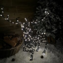 Rackhams 99cm LED Indoor Outdoor Wicker Standing Reindeer Christmas Decoration - thumbnail 2
