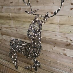 Rackhams 99cm LED Indoor Outdoor Wicker Standing Reindeer Christmas Decoration - thumbnail 6