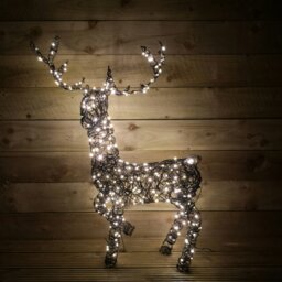 Rackhams 99cm LED Indoor Outdoor Wicker Standing Reindeer Christmas Decoration - thumbnail 3