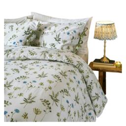 Rackhams Reversible Cotton Meadow Floral Duvet Cover Set - White/Cornflower - King/Super King - White/Cornflower - 100% Cotton - thumbnail 2