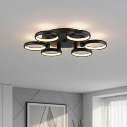 Rackhams 36 Watt Black Ring Design Large Flush Ceiling Light - thumbnail 3
