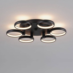 Rackhams 36 Watt Black Ring Design Large Flush Ceiling Light - thumbnail 2