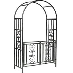 Rackhams Metal Garden Gate Wedding Rose Arch Pergola Archway Climbing Plant Trellis Black - thumbnail 1