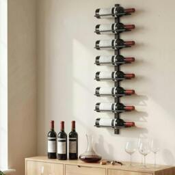 Rackhams Wall Mount Wine Rack for Wine Bottles, Black - thumbnail 6