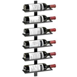 Rackhams Wall Mount Wine Rack for Wine Bottles, Black - thumbnail 2