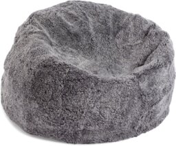 Rackhams Round Sheepskin Bean Bag - Short Wool - Medium - Large - Graphite - D93x92 cm - thumbnail 2