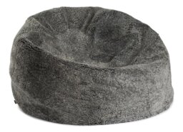 Rackhams Round Sheepskin Bean Bag - Short Wool - Medium - Large - Graphite - D93x92 cm