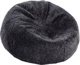 Rackhams Round Sheepskin Bean Bag - Short Wool - Medium - Large - Graphite - D93x92 cm - thumbnail 4
