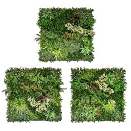 Rackhams Combo of 3 Gala Premium Artificial Plants Green Wall Panels 1m x 1m - thumbnail 1
