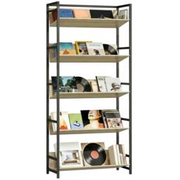 Rackhams Bookcase Anti-Slip Design 5-Tier - 80 x 35 x 174 cm - Black - thumbnail 3