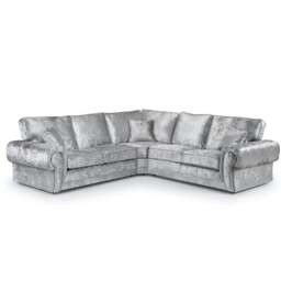 Rackhams Chelsea Crushed Velvet Full Back 5 Seater Corner Sofa - Black - thumbnail 6