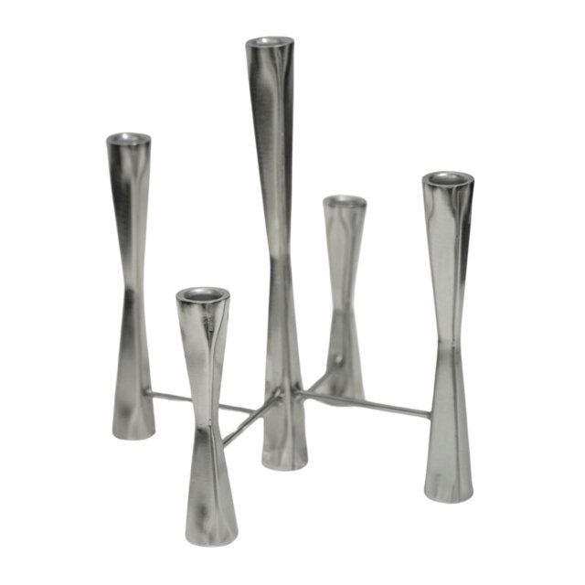 Rackhams Parker 5 Piece Candle Centerpiece - Silver - image 1