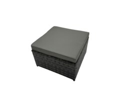 Rackhams Rattan Garden Outdoor Furniture Set 3 Seater Sofa Coffee Table with Side Table 4 Footstools Dark Grey Mixed - thumbnail 6