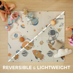 Rackhams Baby Play Mat, Foldable Activity Playmat, Astronaut & Planet Theme - multicoloured - 196L x 176W x 1.5D cm - Astronaut & Planet Theme - thumbnail 6