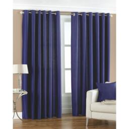 Rackhams Fiji Faux Silk Ringtop Curtains - Royal Blue - 46x72 (117x183cm) - Royal Blue - 100% Polyester