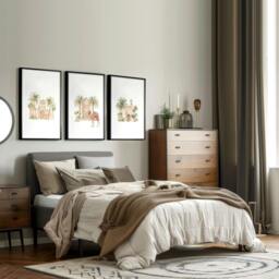 Rackhams Wall Picture With Frame - Set of 3 Moroccan Wall art Prints - 16 x 22 inches / 40.65 cm x 56 cm - Polyester Canvas 260 gsm - Canvas wrapped - thumbnail 2
