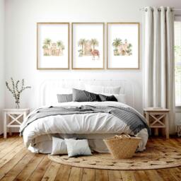 Rackhams Wall Picture With Frame - Set of 3 Moroccan Wall art Prints - 16 x 22 inches / 40.65 cm x 56 cm - Polyester Canvas 260 gsm - Canvas wrapped - thumbnail 4