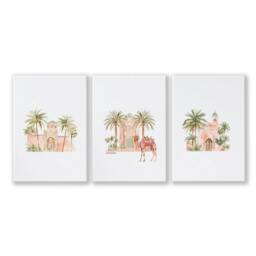 Rackhams Wall Picture With Frame - Set of 3 Moroccan Wall art Prints - 16 x 22 inches / 40.65 cm x 56 cm - Polyester Canvas 260 gsm - Canvas wrapped - thumbnail 1