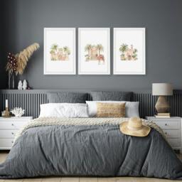 Rackhams Wall Picture With Frame - Set of 3 Moroccan Wall art Prints - 16 x 22 inches / 40.65 cm x 56 cm - Polyester Canvas 260 gsm - Canvas wrapped - thumbnail 3