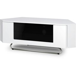"Rackhams Hampshire Corner-Friendly Gloss White with Black Contrast Beam-Thru Remote Friendly Door 26""-50"" Flat Screen TV Cabinet" - thumbnail 6