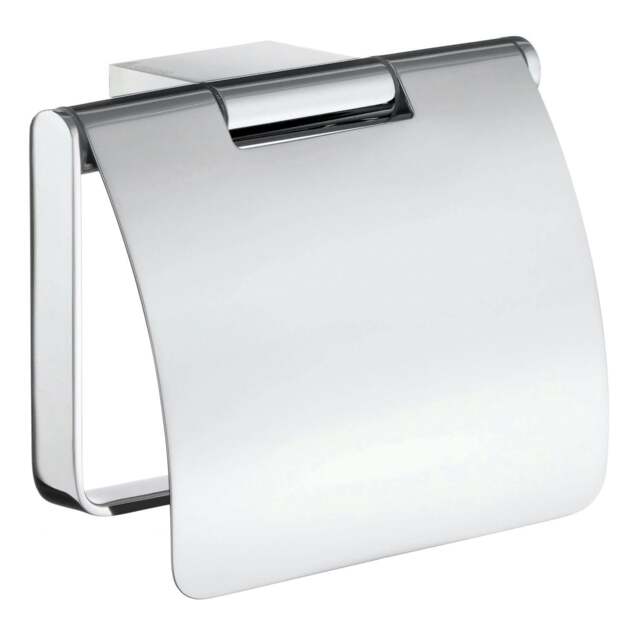 Rackhams Polished Chrome Toilet Roll Holder with Lid