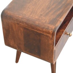 Rackhams Solid Wood Curved California Walnut Media Unit - thumbnail 6