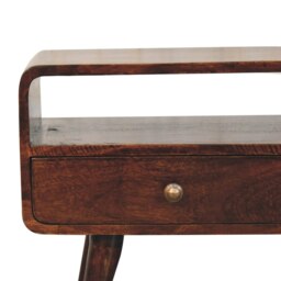 Rackhams Solid Wood Curved California Walnut Media Unit - thumbnail 5