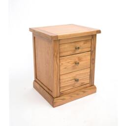 Rackhams Salerno 3 Drawer Bedside Table - Natural - thumbnail 3
