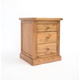 Rackhams Salerno 3 Drawer Bedside Table - Natural - thumbnail 2