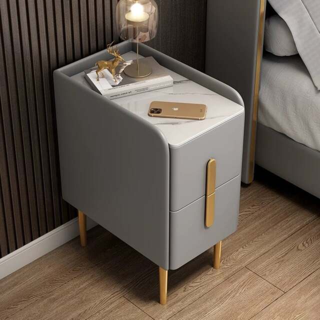 Rackhams Silva Bedside Table, Multiple Colors - Light Grey - 40cm - image 1