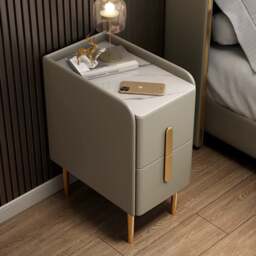 Rackhams Silva Bedside Table, Multiple Colors - Light Grey - 40cm - thumbnail 6