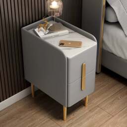 Rackhams Silva Bedside Table, Multiple Colors - Light Grey - 40cm